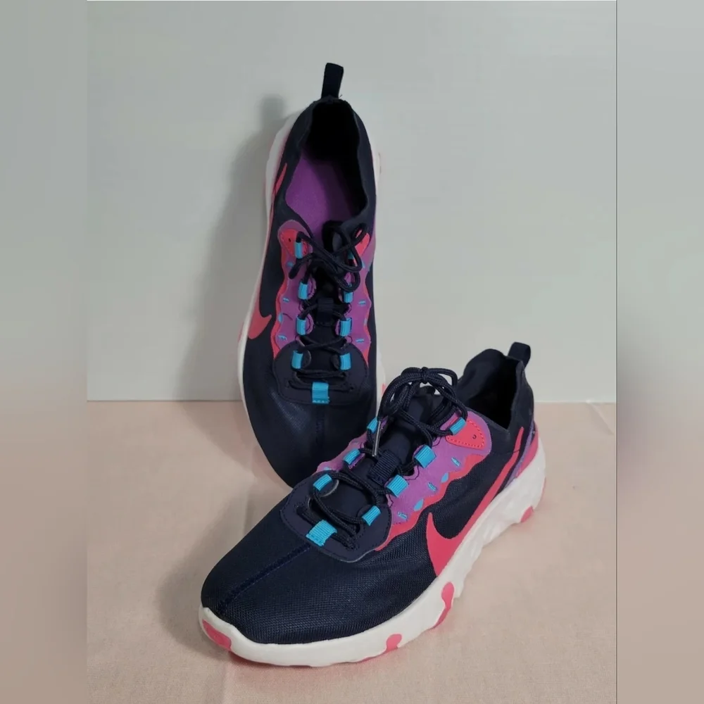 Nike renew element 55 BG Blue running sneakers CK4081-401 Women's Size 7Y